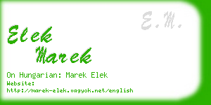 elek marek business card